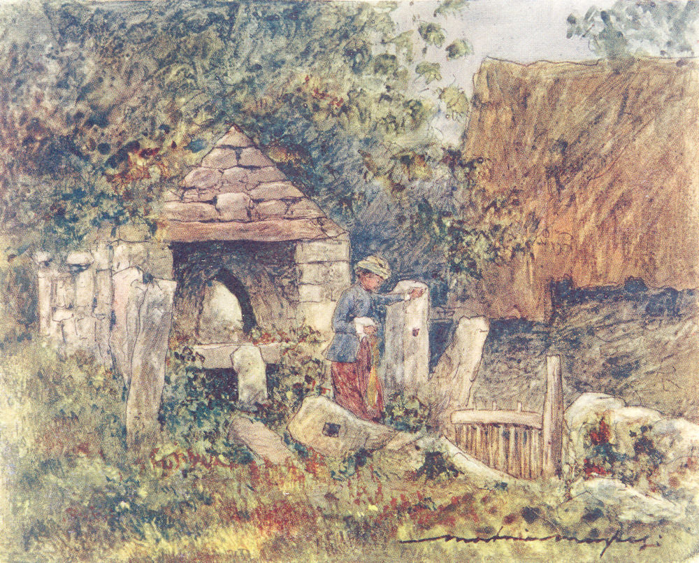 FINISTÈRE BRITTANY BRETAGNE. By the side of a farm 1905 old antique print